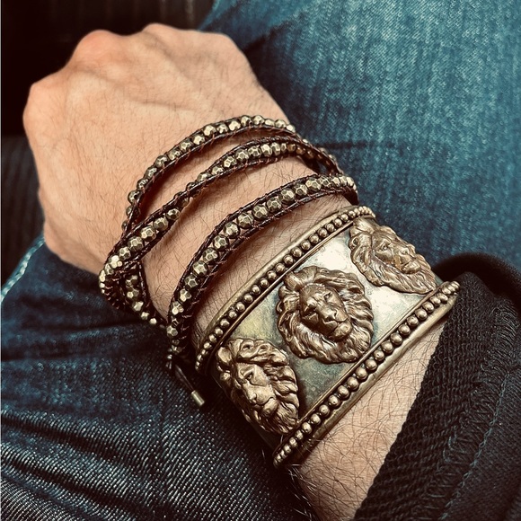 Brass lion bracelet
